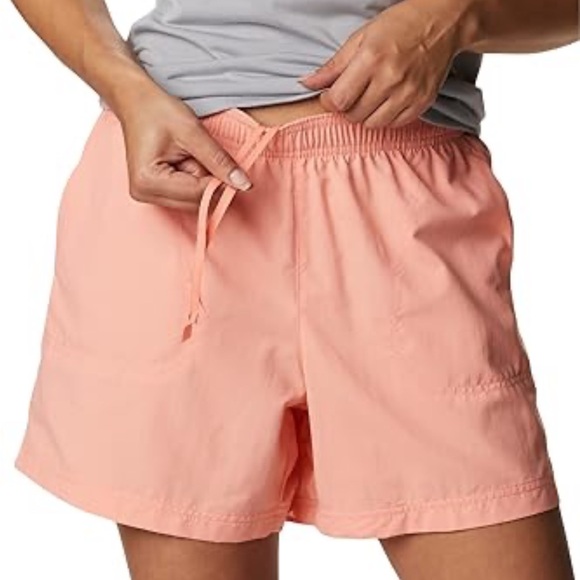 Columbia Sandy River Short Women’s 2X Solid Light Pink Nylon Hiking Lightweight - Picture 1 of 10